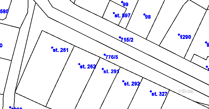 Parcela st. 776/5 v KÚ Rouchovany, Katastrální mapa