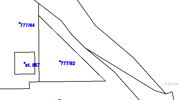 Parcela st. 776/13 v KÚ Rouchovany, Katastrální mapa