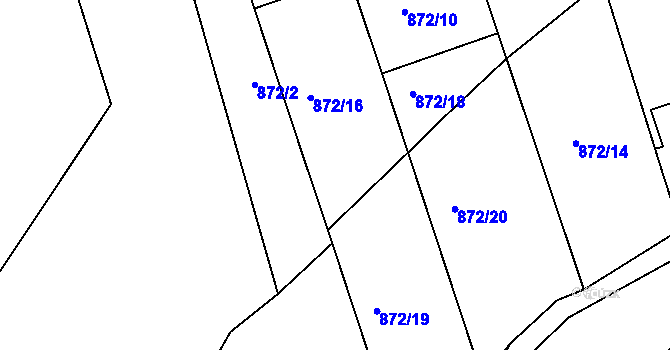 Parcela st. 872/17 v KÚ Rouchovany, Katastrální mapa