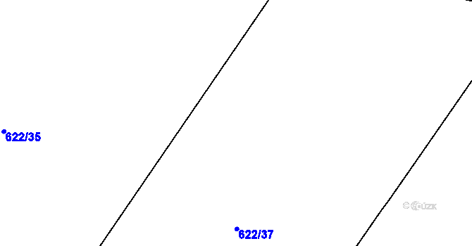 Parcela st. 622/12 v KÚ Rouchovany, Katastrální mapa