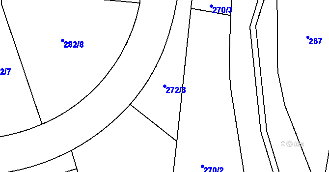 Parcela st. 272/3 v KÚ Rouchovany, Katastrální mapa