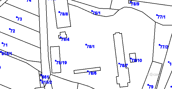 Parcela st. 78/1 v KÚ Šemíkovice, Katastrální mapa
