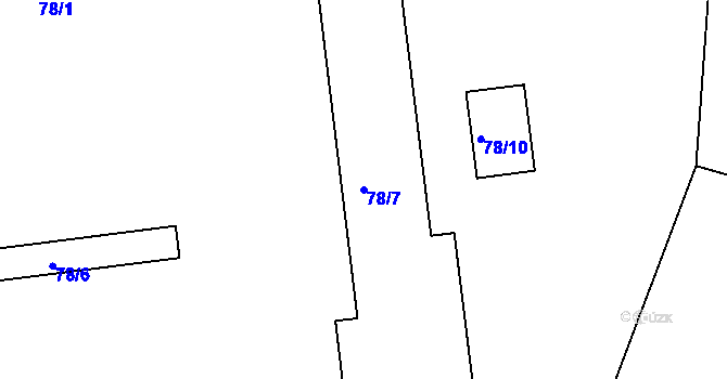 Parcela st. 78/7 v KÚ Šemíkovice, Katastrální mapa