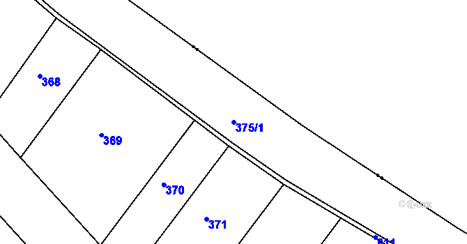 Parcela st. 375/1 v KÚ Šemíkovice, Katastrální mapa