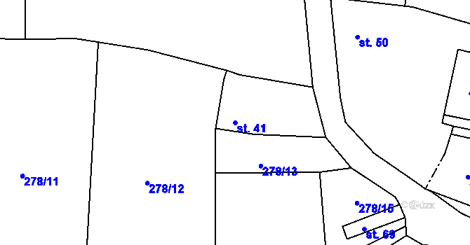 Parcela st. 41 v KÚ Bolkov u Roupova, Katastrální mapa