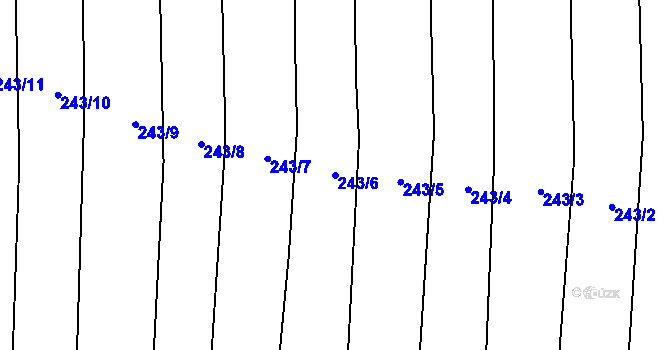 Parcela st. 243/6 v KÚ Bolkov u Roupova, Katastrální mapa