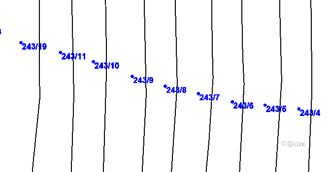 Parcela st. 243/8 v KÚ Bolkov u Roupova, Katastrální mapa