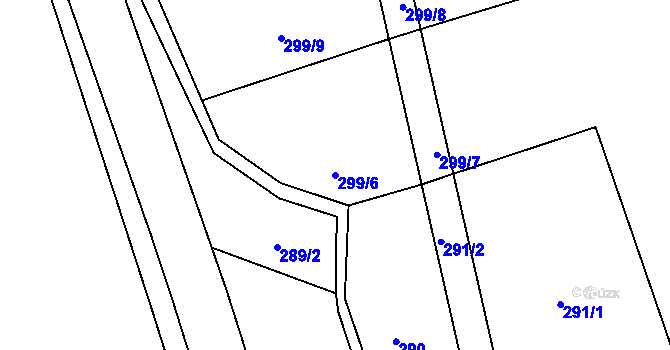 Parcela st. 299/6 v KÚ Bolkov u Roupova, Katastrální mapa