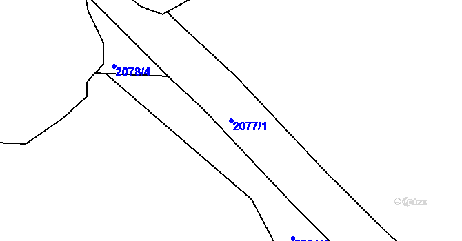Parcela st. 2077/1 v KÚ Roupov, Katastrální mapa