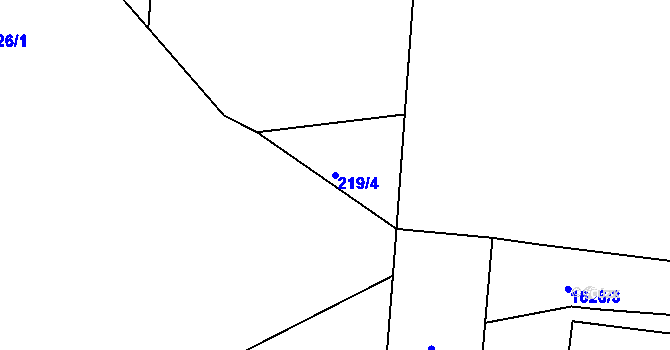 Parcela st. 219/4 v KÚ Roupov, Katastrální mapa