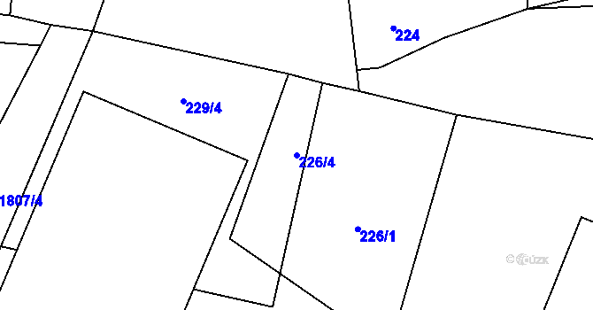 Parcela st. 226/4 v KÚ Roupov, Katastrální mapa