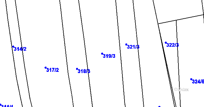 Parcela st. 319/3 v KÚ Roupov, Katastrální mapa