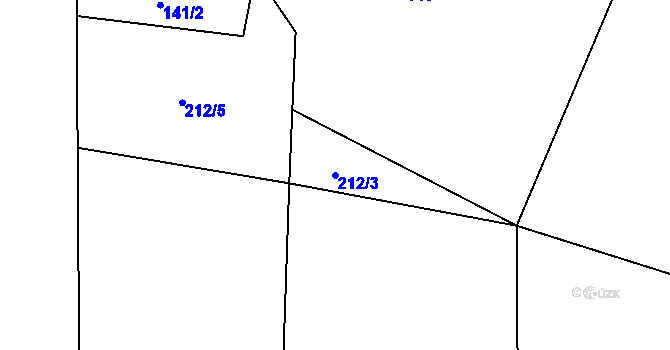 Parcela st. 212/3 v KÚ Rousínov u Rakovníka, Katastrální mapa
