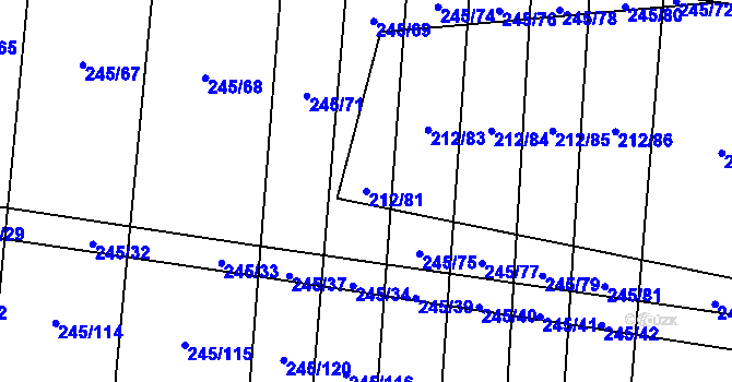 Parcela st. 212/81 v KÚ Rousínov u Rakovníka, Katastrální mapa