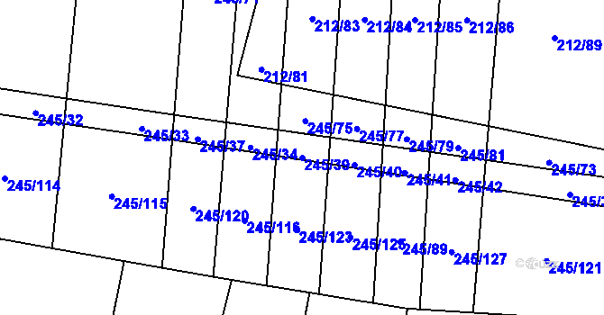 Parcela st. 245/39 v KÚ Rousínov u Rakovníka, Katastrální mapa