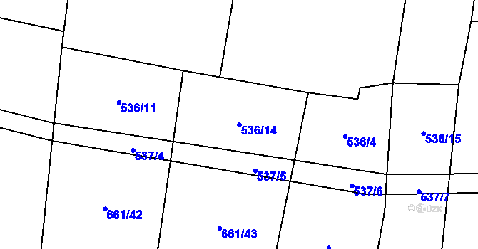 Parcela st. 536/14 v KÚ Rousínov u Rakovníka, Katastrální mapa