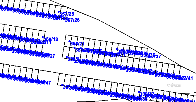 Parcela st. 357/29 v KÚ Rousínov u Vyškova, Katastrální mapa