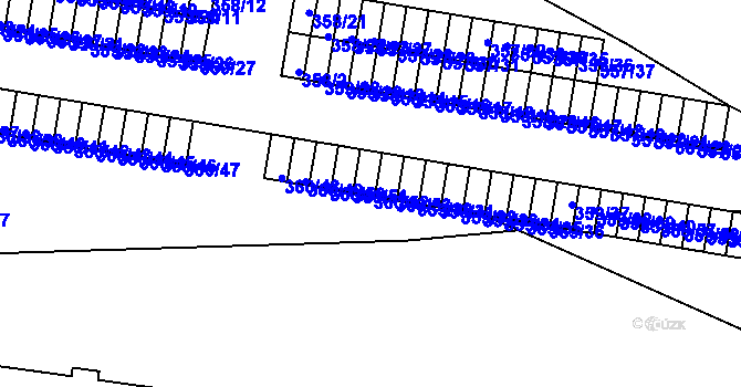Parcela st. 360/52 v KÚ Rousínov u Vyškova, Katastrální mapa