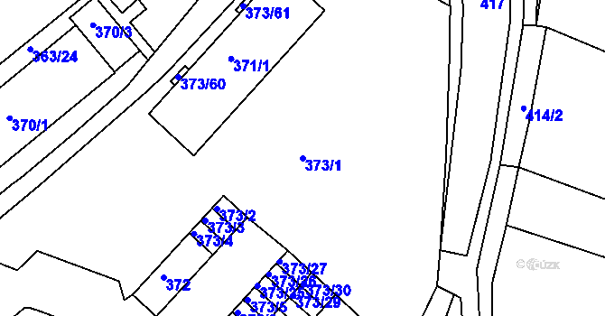 Parcela st. 373/1 v KÚ Rousínov u Vyškova, Katastrální mapa