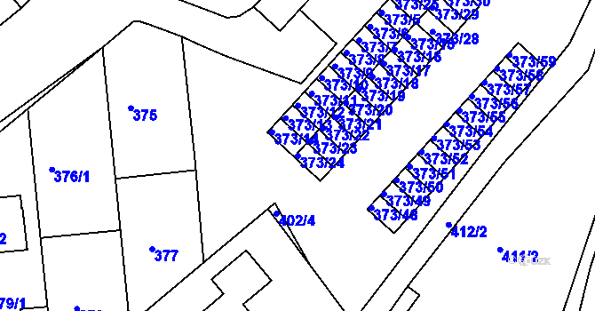 Parcela st. 373/24 v KÚ Rousínov u Vyškova, Katastrální mapa