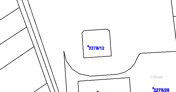 Parcela st. 2278/12 v KÚ Rousínov u Vyškova, Katastrální mapa