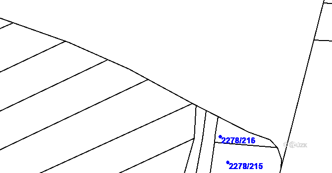 Parcela st. 2278/25 v KÚ Rousínov u Vyškova, Katastrální mapa