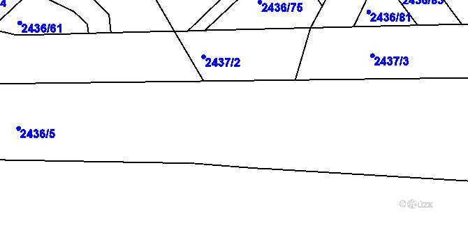 Parcela st. 2436/3 v KÚ Rousínov u Vyškova, Katastrální mapa