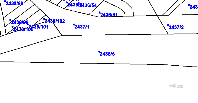 Parcela st. 2436/5 v KÚ Rousínov u Vyškova, Katastrální mapa