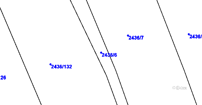 Parcela st. 2436/6 v KÚ Rousínov u Vyškova, Katastrální mapa