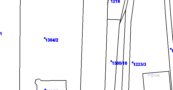 Parcela st. 1300/11 v KÚ Rousínov u Vyškova, Katastrální mapa
