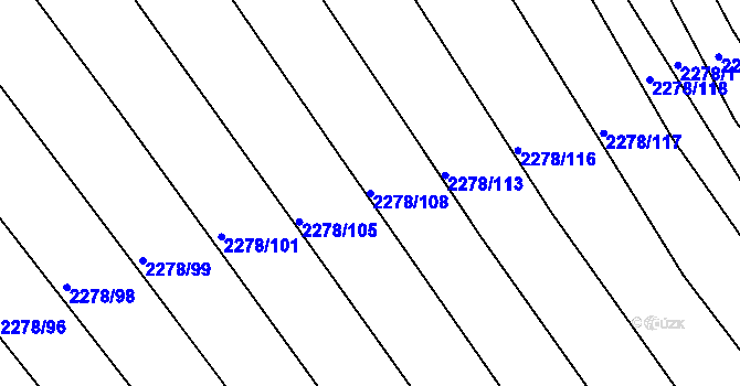 Parcela st. 2278/108 v KÚ Rousínov u Vyškova, Katastrální mapa