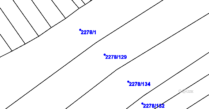 Parcela st. 2278/129 v KÚ Rousínov u Vyškova, Katastrální mapa