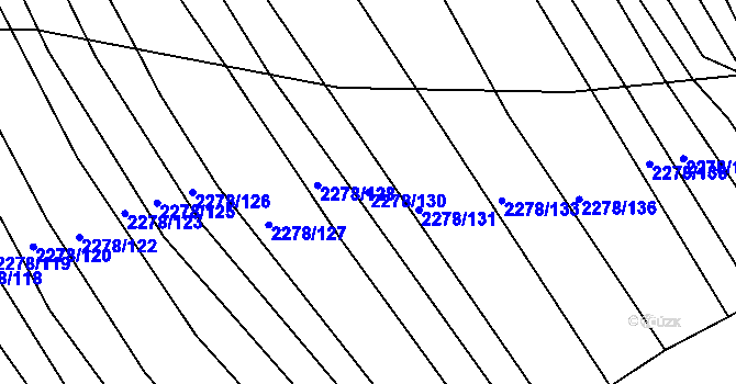 Parcela st. 2278/130 v KÚ Rousínov u Vyškova, Katastrální mapa