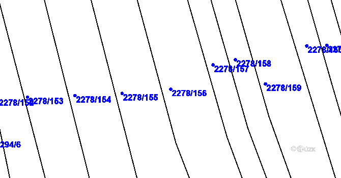 Parcela st. 2278/156 v KÚ Rousínov u Vyškova, Katastrální mapa