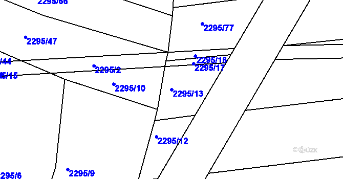 Parcela st. 2295/13 v KÚ Rousínov u Vyškova, Katastrální mapa