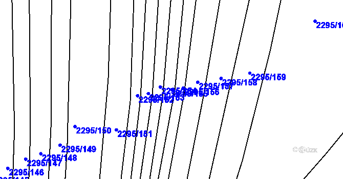 Parcela st. 2295/155 v KÚ Rousínov u Vyškova, Katastrální mapa