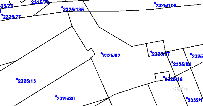 Parcela st. 2325/82 v KÚ Rousínov u Vyškova, Katastrální mapa
