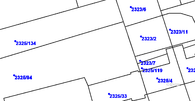Parcela st. 2325/112 v KÚ Rousínov u Vyškova, Katastrální mapa