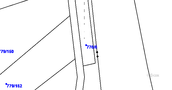 Parcela st. 776/6 v KÚ Rousínov u Vyškova, Katastrální mapa
