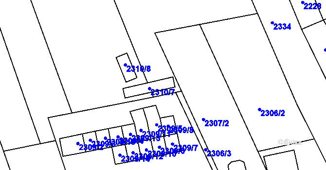 Parcela st. 2306/6 v KÚ Rousínov u Vyškova, Katastrální mapa