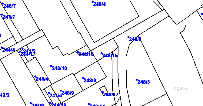 Parcela st. 248/15 v KÚ Rousínov u Vyškova, Katastrální mapa