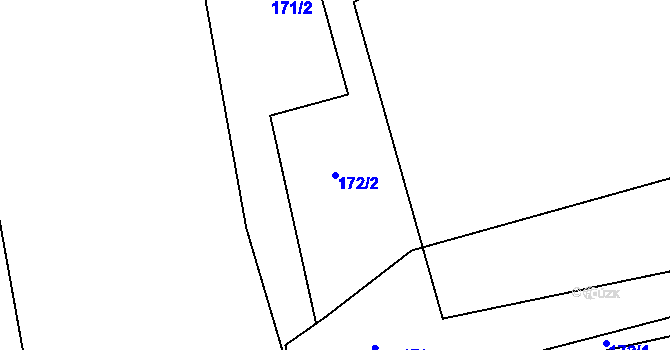Parcela st. 172/2 v KÚ Rouské, Katastrální mapa