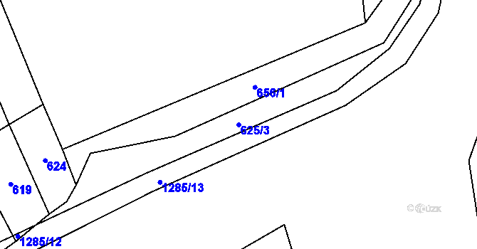 Parcela st. 625/3 v KÚ Rouské, Katastrální mapa