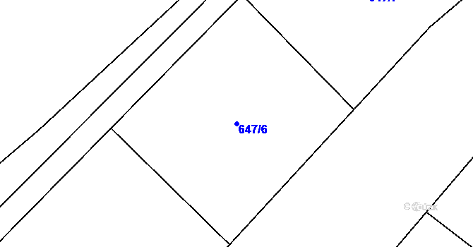 Parcela st. 647/6 v KÚ Rousměrov, Katastrální mapa