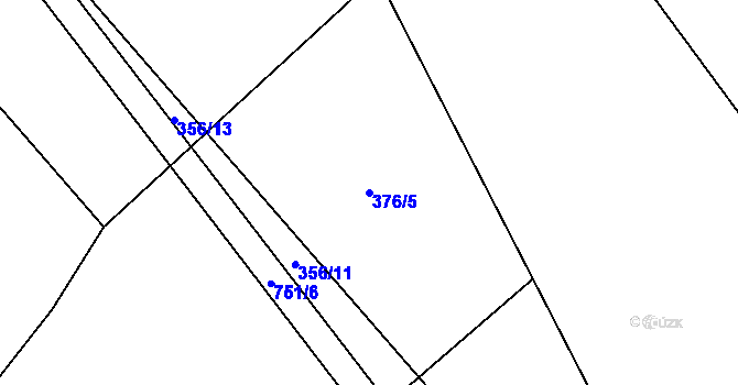 Parcela st. 376/5 v KÚ Rousměrov, Katastrální mapa