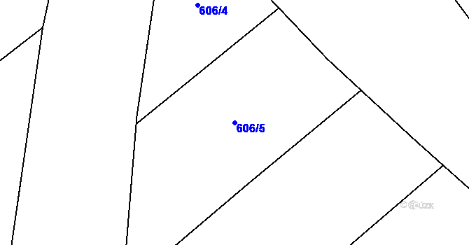 Parcela st. 606/5 v KÚ Rousměrov, Katastrální mapa