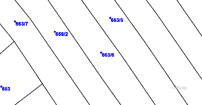 Parcela st. 663/6 v KÚ Rousměrov, Katastrální mapa