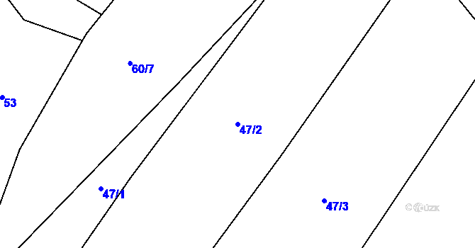 Parcela st. 47/2 v KÚ Malé Tresné, Katastrální mapa