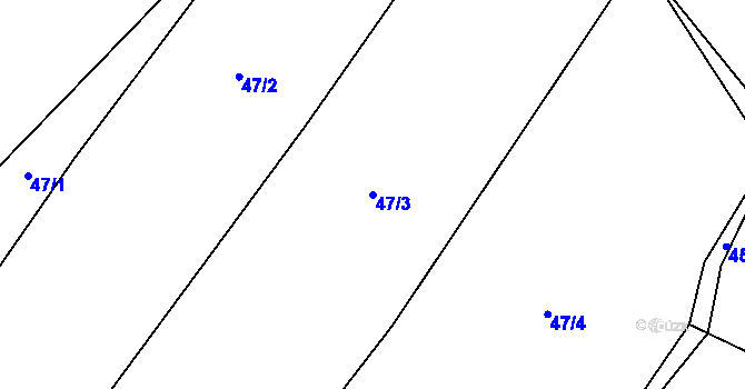 Parcela st. 47/3 v KÚ Malé Tresné, Katastrální mapa