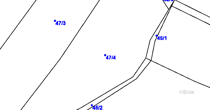 Parcela st. 47/4 v KÚ Malé Tresné, Katastrální mapa